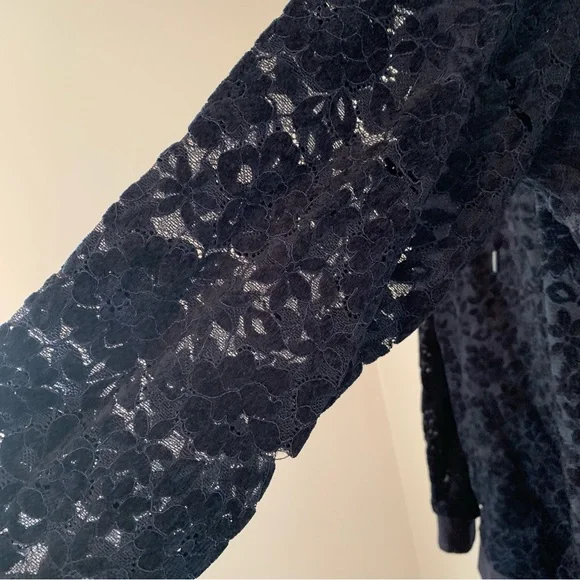 FDJ French Dressing Jeans Lace Navy Blue  Hoodie Sweatshirt - Picture 3 of 11